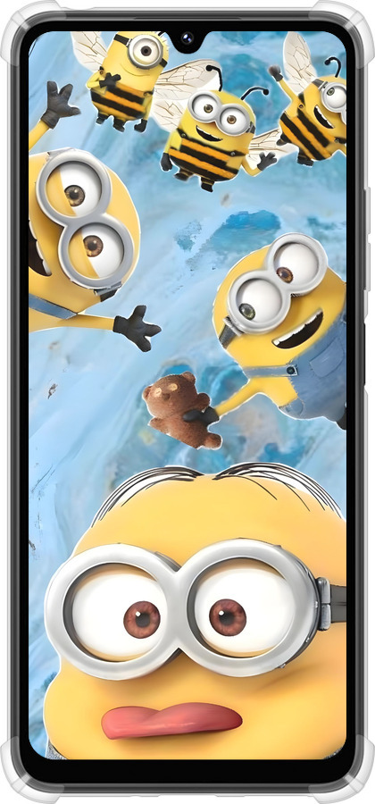 Силикон с усиленными углами чехол Миньоны для Xiaomi Poco M7 - 6386sp-4141 изображение 
