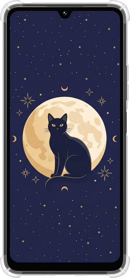 Силикон с усиленными углами чехол Cute Cat Celestial/Witchy для Xiaomi Poco M7 - 6787sp-4141 изображение 