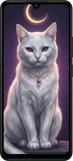 Силіконовий чехол Mystic White Cat Gothic Dark Purple Gold для Xiaomi Redmi 14C - 6805u-3768 изображение 