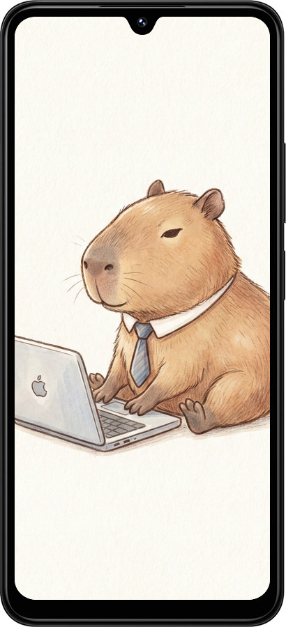 Силіконовий чехол Funny Capybara CEO Working для Xiaomi Redmi 14R - 6777u-3940 изображение 