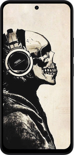 Силиконовый чехол Скелет-меломан v2 для Xiaomi Redmi 15 4G - 1200u-4136 изображение 