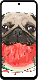 Силиконовый чехол Мопс и арбуз для Xiaomi Redmi 15 4G - 4665u-4136 изображение 