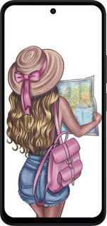 Силиконовый чехол Девушка с картой для Xiaomi Redmi 15 4G - 4704u-4136 изображение 