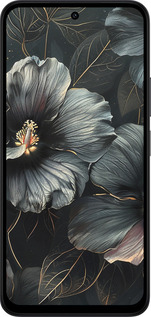 Силіконовий чехол Чорні квіти для Xiaomi Redmi 15 4G - 6031u-4136 изображение 