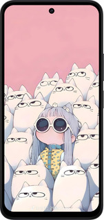 Силиконовый чехол Малышка с котами для Xiaomi Redmi 15 4G - 6295u-4136 изображение 