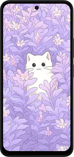 Силиконовый чехол Котик в цветах для Xiaomi Redmi 15 4G - 6390u-4136 изображение 