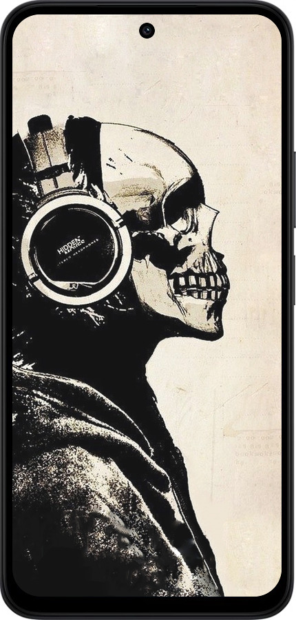 Силиконовый чехол Скелет-меломан v2 для Xiaomi Redmi 15 4G - 1200u-4136 изображение 