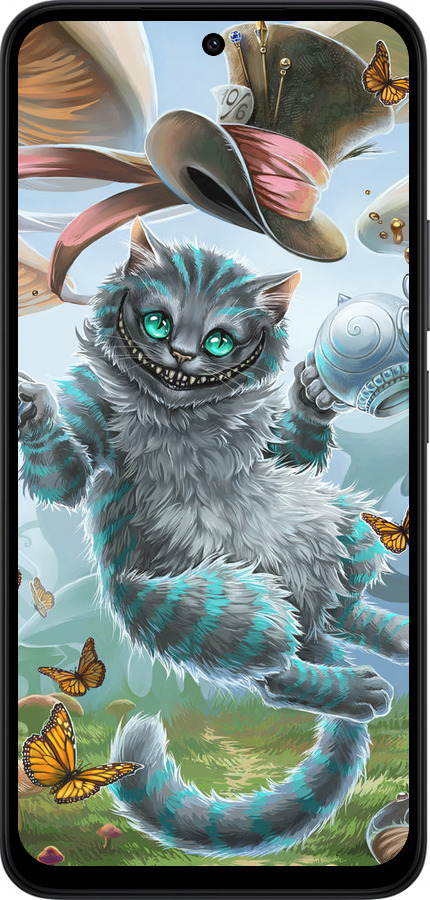 Силиконовый чехол Чеширский кот 2 для Xiaomi Redmi 15 4G - 3993u-4136 изображение 