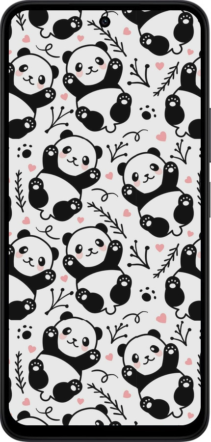 Силиконовый чехол Панды для Xiaomi Redmi 15 4G - 4318u-4136 изображение 