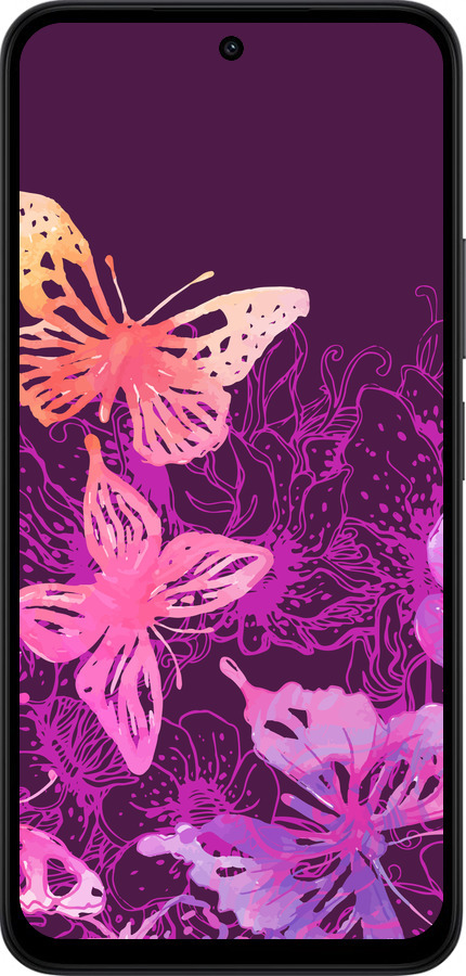 Силиконовый чехол Бабочки v2 для Xiaomi Redmi 15 4G - 5475u-4136 изображение 