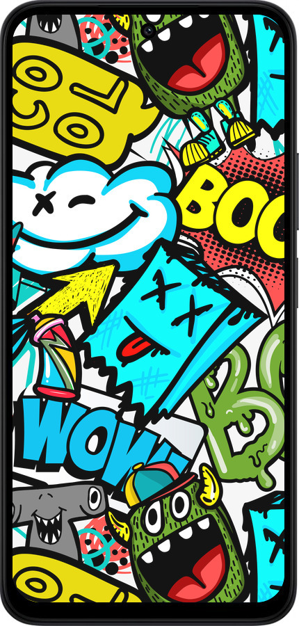 Силиконовый чехол Стикеры v4 для Xiaomi Redmi 15 4G - 5508u-4136 изображение 