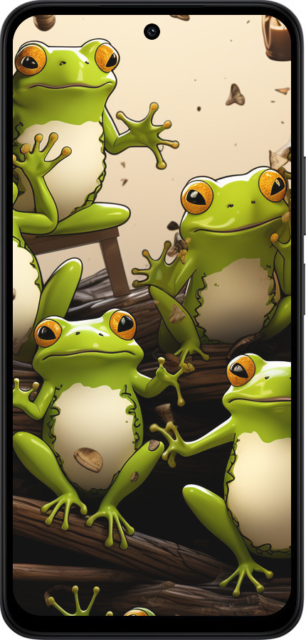 Силиконовый чехол Жабки для Xiaomi Redmi 15 4G - 5656u-4136 изображение 