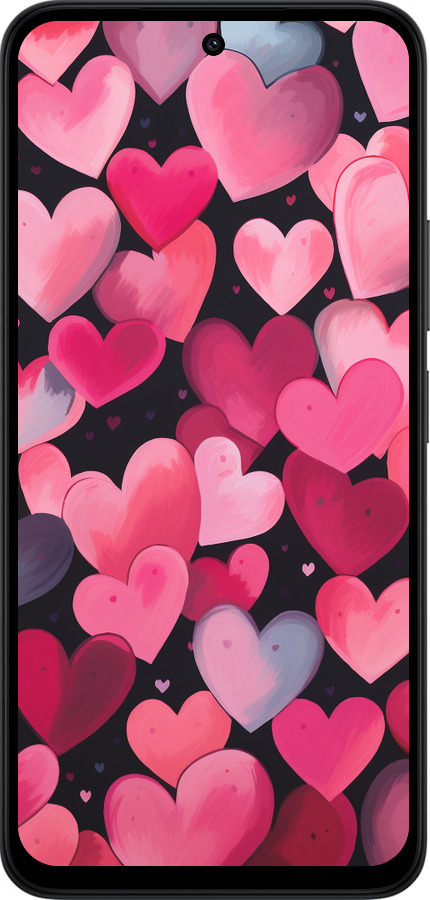 Силіконовий чехол Сердечка 4 для Xiaomi Redmi 15 4G - 5662u-4136 изображение 