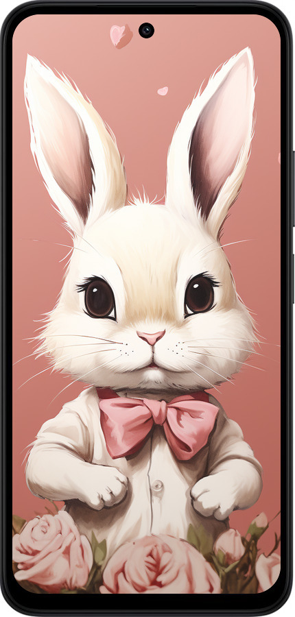 Силиконовый чехол Зайчик для Xiaomi Redmi 15 4G - 5669u-4136 изображение 