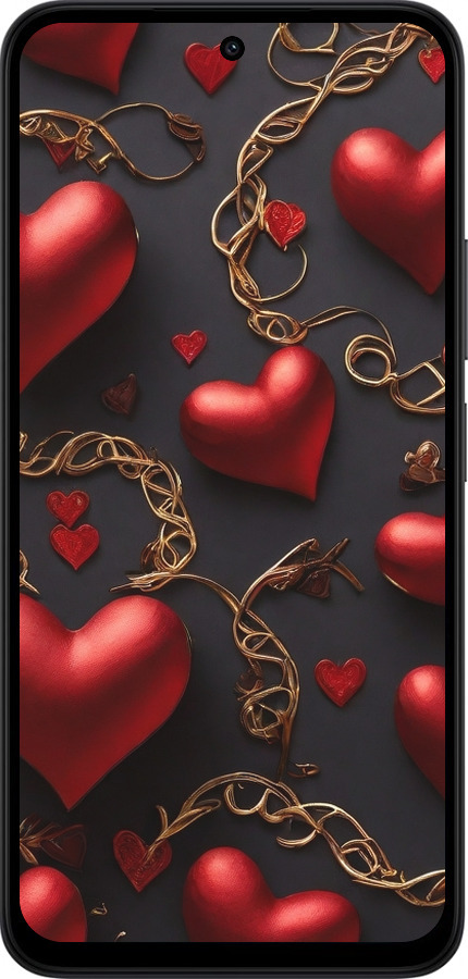 Силіконовий чехол Сердечки для Xiaomi Redmi 15 4G - 5831u-4136 изображение 