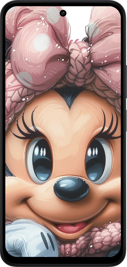 Силиконовый чехол Минни Маус с бантиком для Xiaomi Redmi 15 4G - 6055u-4136 изображение 