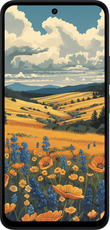 Силиконовый чехол Украинское поле для Xiaomi Redmi 15 4G - 6082u-4136 изображение 