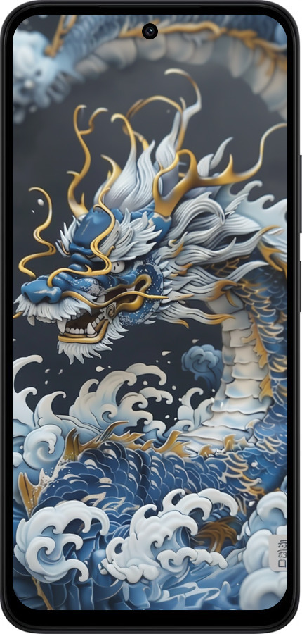 Силиконовый чехол Водяной дракон для Xiaomi Redmi 15 4G - 6113u-4136 изображение 