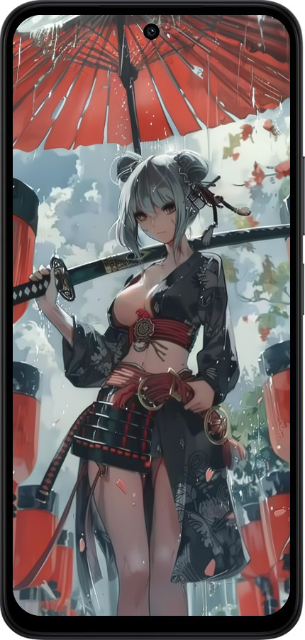 Силиконовый чехол Гейша-воин для Xiaomi Redmi 15 4G - 6124u-4136 изображение 