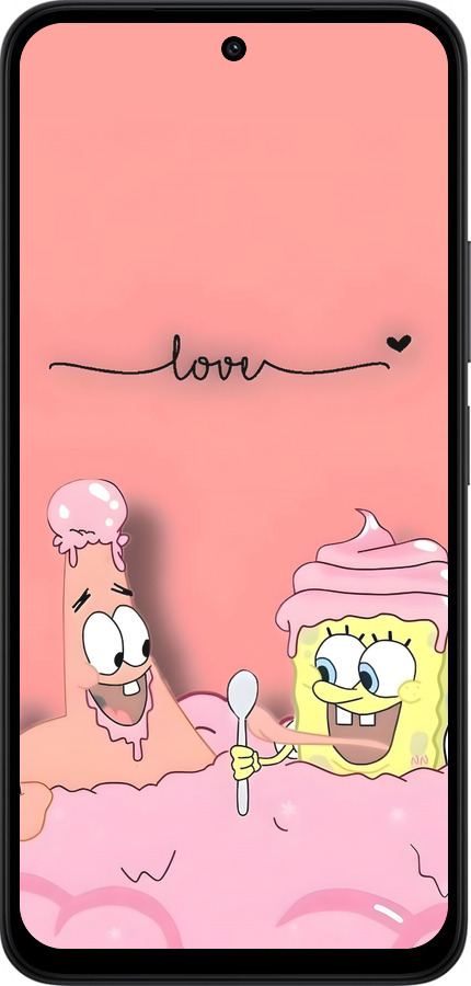 Силиконовый чехол Спанч Боб для Xiaomi Redmi 15 4G - 6282u-4136 изображение 