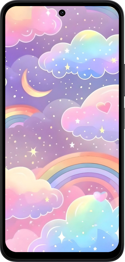 Силиконовый чехол Облака и радуга для Xiaomi Redmi 15 4G - 6312u-4136 изображение 