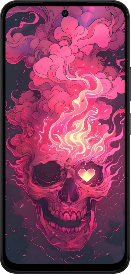 Силиконовый чехол Череп арт для Xiaomi Redmi 15 4G - 6385u-4136 изображение 