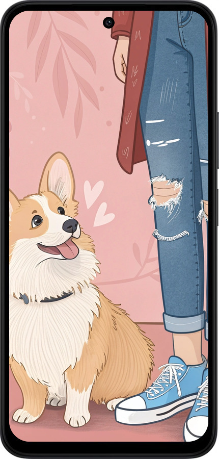 Силиконовый чехол Корги 3 для Xiaomi Redmi 15 4G - 6707u-4136 изображение 