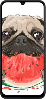 Силиконовый чехол Мопс и арбуз для Xiaomi POCO C85 4G - 4665u-4233 изображение 