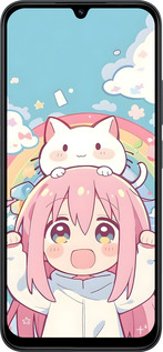 Силиконовый чехол Девочка аниме радуга для Xiaomi POCO C85 4G - 6304u-4233 изображение 