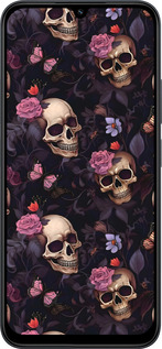 Силиконовый чехол Черепа и розы для Xiaomi Redmi 15C 4G - 6316u-4095 изображение 