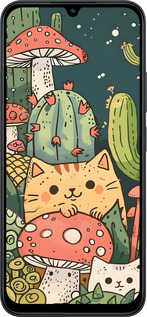 Силиконовый чехол Коты грибы для Xiaomi POCO C85 4G - 6321u-4233 изображение 