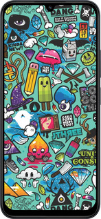 Силиконовый чехол Стикер бомбинг 1 для Xiaomi POCO C85 4G - 693u-4233 изображение 