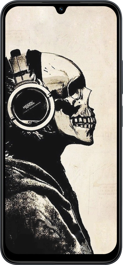 Силиконовый чехол Скелет-меломан v2 для Xiaomi POCO C85 4G - 1200u-4233 изображение 