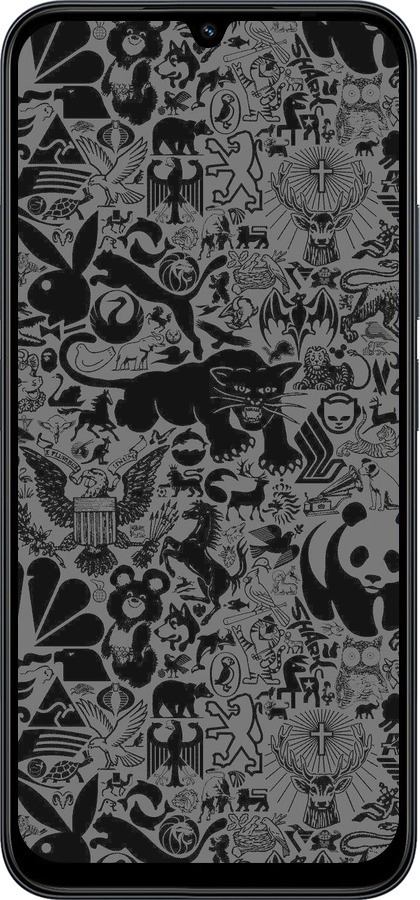 Силиконовый чехол Чёрно-серый стикер бомбинг для Xiaomi Redmi 15C 4G - 2432u-4095 изображение 