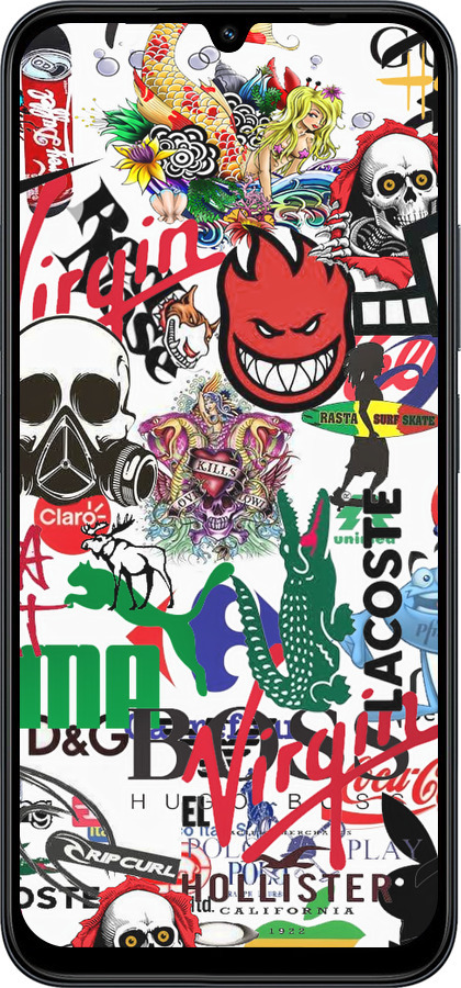 Силиконовый чехол Many different logos для Xiaomi Redmi 15C 4G - 4022u-4095 изображение 