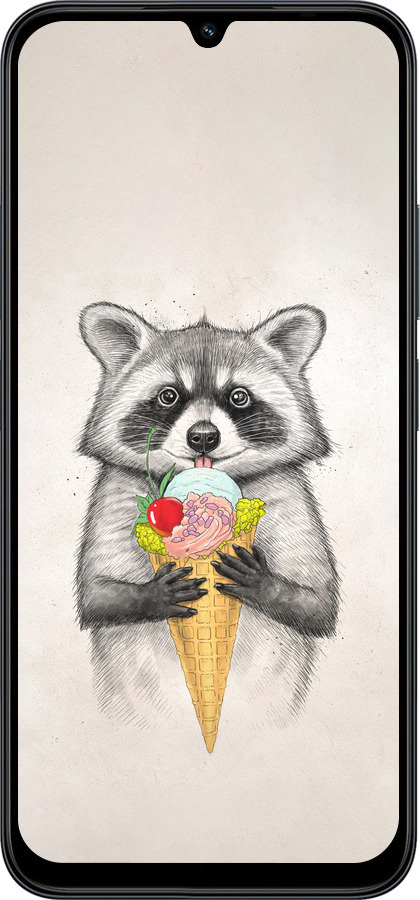 Силиконовый чехол Енотик с мороженым для Xiaomi POCO C85 4G - 4602u-4233 изображение 