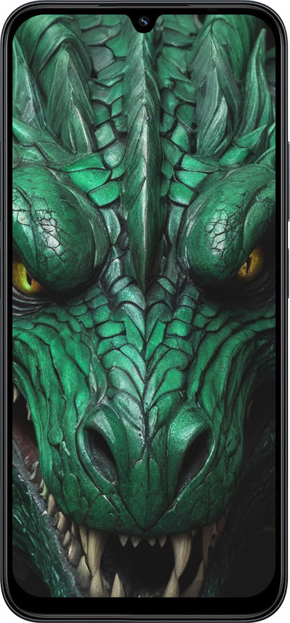 Силиконовый чехол Зелёный дракон v2 для Xiaomi POCO C85 4G - 5817u-4233 изображение 