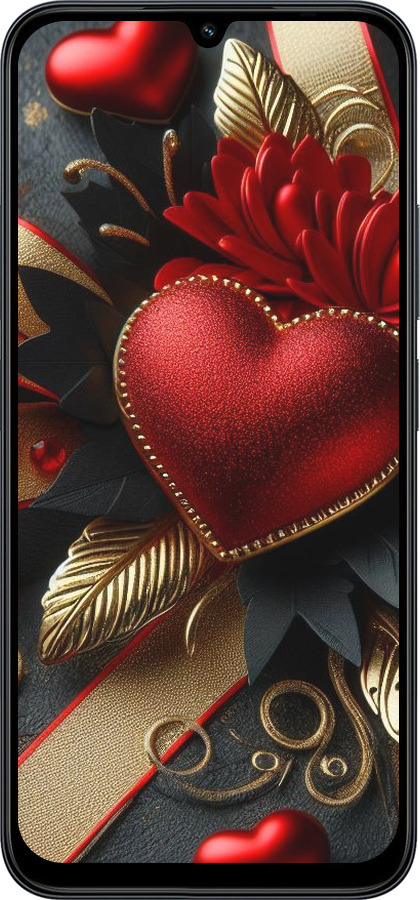 Силиконовый чехол Сердечки v2 для Xiaomi POCO C85 4G - 5832u-4233 изображение 