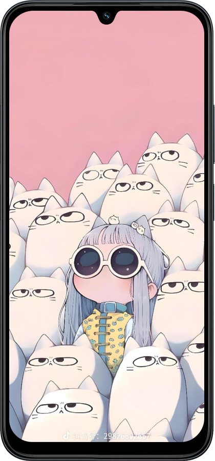 Силиконовый чехол Малышка с котами для Xiaomi POCO C85 4G - 6295u-4233 изображение 