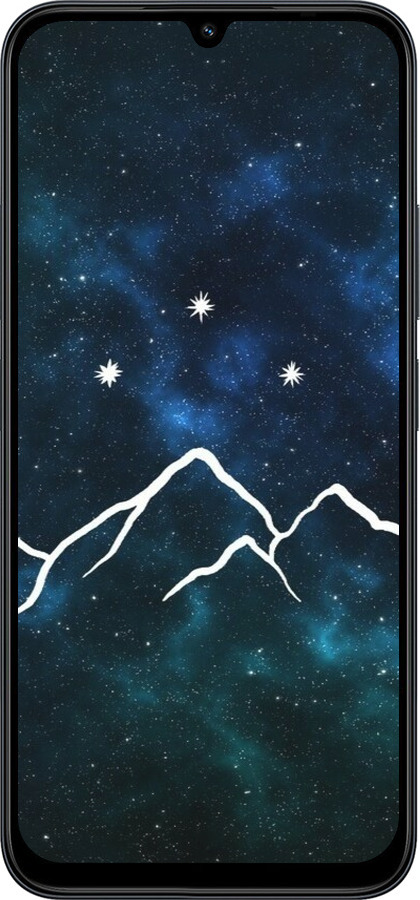 Силиконовый чехол Горы и звезды нарисованы на фоне галактики для Xiaomi Redmi 15C 4G - 6490u-4095 изображение 