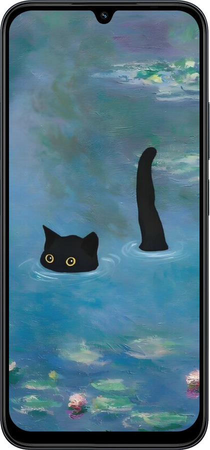 Силиконовый чехол С изображением кота и водяной лилии Monet для Xiaomi POCO C85 4G - 6519u-4233 изображение 