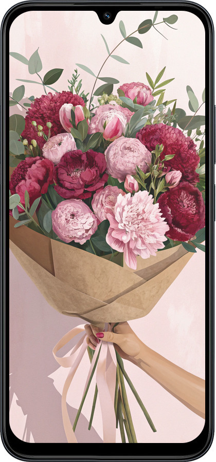 Силиконовый чехол Пионы 1 для Xiaomi POCO C85 4G - 6705u-4233 изображение 