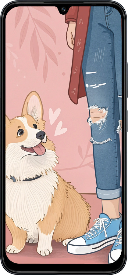 Силиконовый чехол Корги 3 для Xiaomi POCO C85 4G - 6707u-4233 изображение 