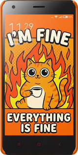 3D пластиковый глянцевый чехол Funny Cat для Xiaomi Redmi 2 - 6786c-98 изображение 