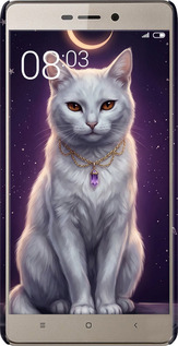 3D пластиковый матовый чехол Mystic White Cat Gothic Dark Purple Gold для Xiaomi Redmi 3s - 6805m-357 изображение 