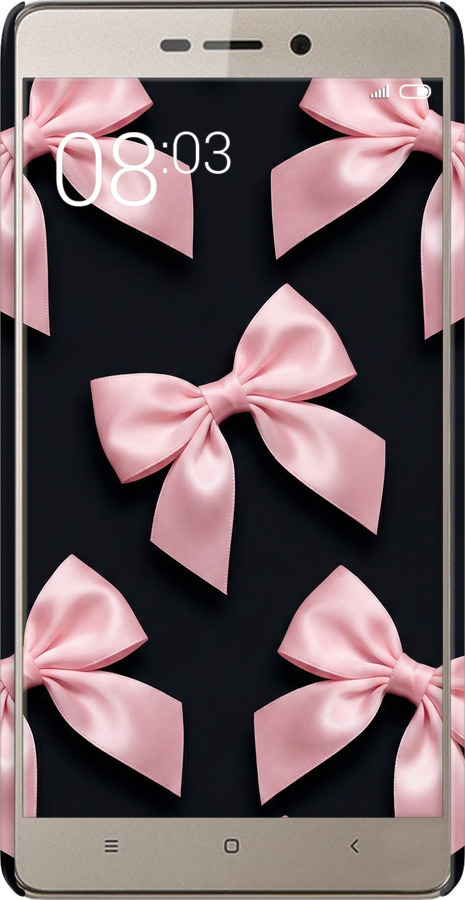 3D пластиковый матовый чехол Coquette Ribbons Dark Coquette для Xiaomi Redmi 3 Pro - 6767m-341 изображение 