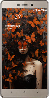2D пластиковый чехол Девушка с оранжевыми бабочками для Xiaomi Redmi 3s - 5941t-357 изображение 