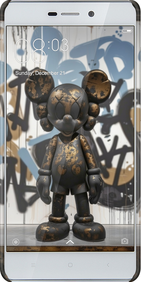 3D пластиковый глянцевый чехол Bronze kaws v2 для Xiaomi Redmi 3 - 6098c-97 изображение 