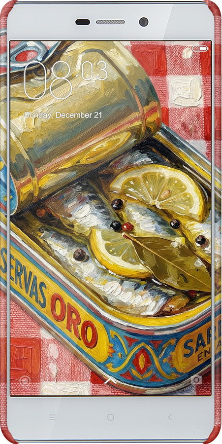 3D пластиковий матовий чехол Vintage Sardine Tin Phone для Xiaomi Redmi 3 - 6772m-97 изображение 