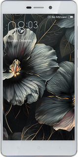 2D пластиковий чехол Чорні квіти для Xiaomi Redmi 3 - 6031t-97 изображение 